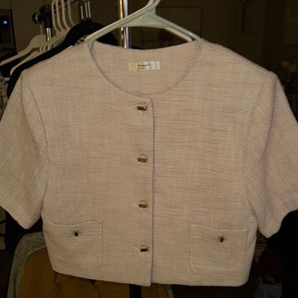 Women's Cream Textured Blazer - Picture 3 of 7